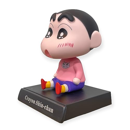 Image of AUGEN Super Hero Shin- chan 5 Action Figure Limited Edition Bobblehead with Mobile Holder for Car Dashboard, Office Desk & Study Table (Pack of 1)