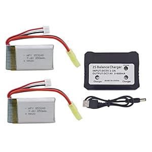 Zygy 2pcs 7.4V 850mAh LiPo Akku-Set