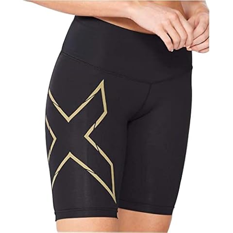 2XU Light Speed Mid-Rise Compression Short Tight Dames Black/Gold Cover