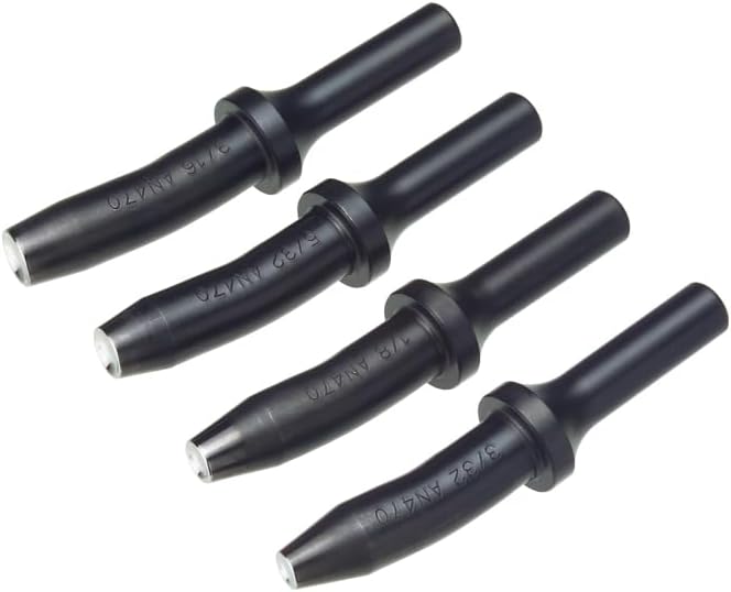 Wicks Aircraft Pneumatic Rivet Gun bit Set, 3.5" Long with 10° Offset for use with air Hammer or Pneumatic Rivet Gun. Fit Universal, Brazier, or Dome Head Solid Rivets.
