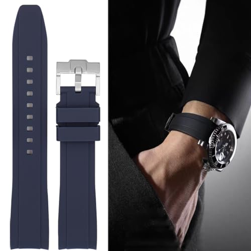 Image of Bands for MoonSwatch Watch,Curved end No Gap,Premium Silicone Rubber Watch Strap for Omega X Swatch Moonswatch Speedmaster /Rolex /SEIKO 20mm 22mm Watch Strap Replacement Band for Men Women
