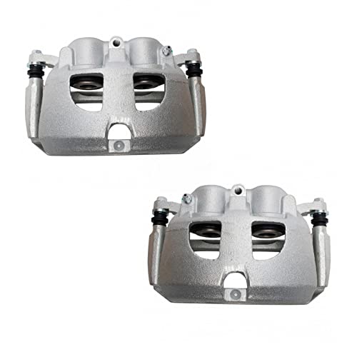 Image of TRQ Rear Driver and Passenger Side Brake Caliper Set 2 Piece for 2009-2010 Dodge Ram 2500 2009-2010 Ram 3500 with Single Rear Wheels SRW 2011-2018 2500 2011-2018 3500 with Single Wheels SRW