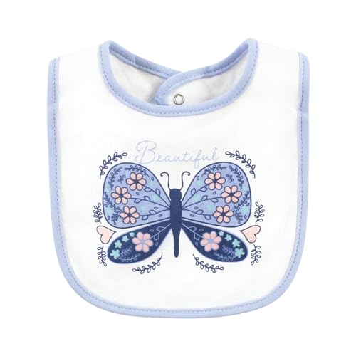 Image of Hudson Baby Unisex Baby Cotton Bibs, Beautiful Butterfly, One Size