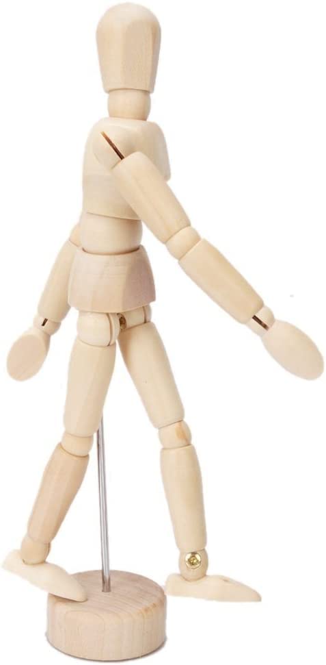 Levin Artist Human Wooden Figure Model with Movable Limbs for Sketching Drawing Aid Mannequin Manikin (12 in)