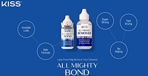 KISS Removedor de peruca frontal All Mighty Lace - Solvente espumante suave, protege suas bordas, se