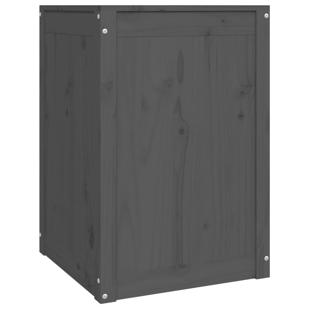 Wäschetruhe aus massivem Kiefernholz, Wäschebox mit Deckel und Gasdruckfeder, Wäschekorb für Badezimmer, Aufbewahrungsbox 44x44x66 cm Grau