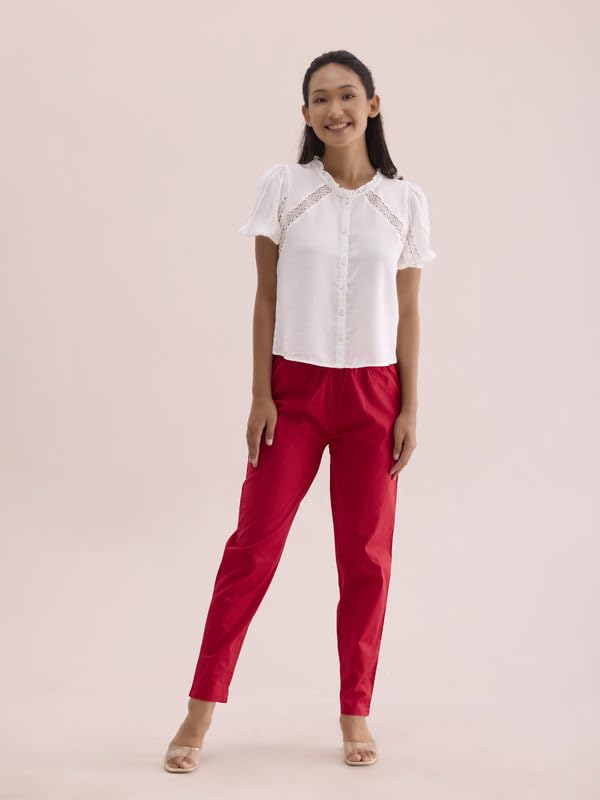 Image of GO COLORS Soft Cotton Pant Full Length for Women| Breathable, Mid Rise