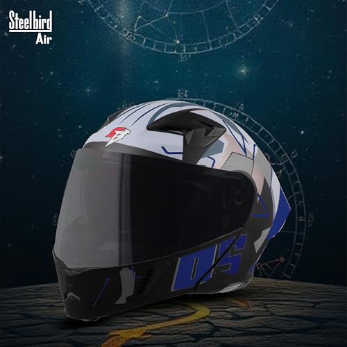 Image of Steelbird SBA-20 05 ISI Certified Flip-Up Graphic Helmet for Men with Inner Chrome Sun Shield