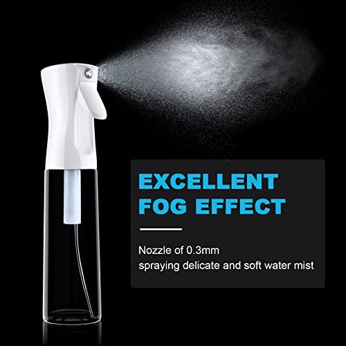 Foto von URAQT Sprühflasche Haar, 300 ml Wasserzerstäuber Wasserflaschens Friseur Sprühflaschen Spray Bottle, Salon Wasser Sprüher Friseur Haar Werkzeug für Haar, Weiß Transparent