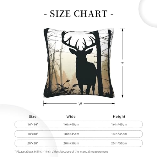 Housse de coussin velours côtelé cerf au design raffiné pour canapé