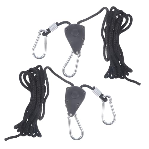 Kit suspendre lampe de culture VILLCASE en câble noir robuste de 2,4 M et poulies en métal durable