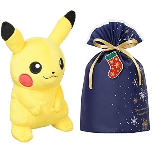 Amazon Co Jp ポケットモンスター All Star Collection ピカチュウ S ぬいぐるみ 高さ16 5cm インディゴ クリスマス ラッピング袋 グリーティングバッグl スノーネイビー ミニカード付 Xg9 文房具 オフィス用品