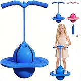 Balance hüpfball。Sprungball für Kinder, Pogo-Sprungball mit Griff,Rutschfester Unterseite, Indoor & Outdoor Spielzeug, Sport & Fitness für Kinder & Erwachsene (Blue)