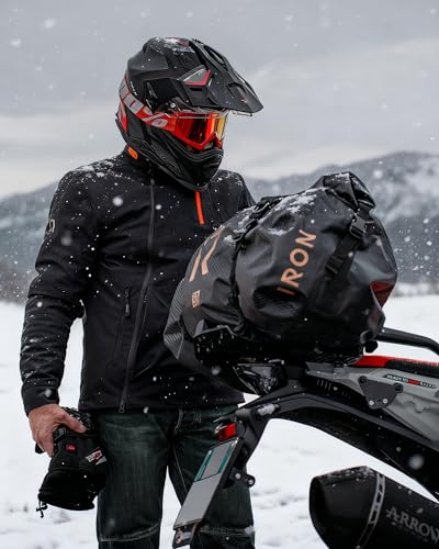 RIDEIRON Winter Motorcycle Jacket for Men with CE Armor, Windproof Riding Jacket for Cold Weather with Removable Warm Liner XL