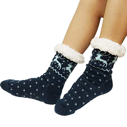 Image of MaxNova Women's Winter Warm Cozy Fuzzy Fleece Slipper Socks Christmas Gift