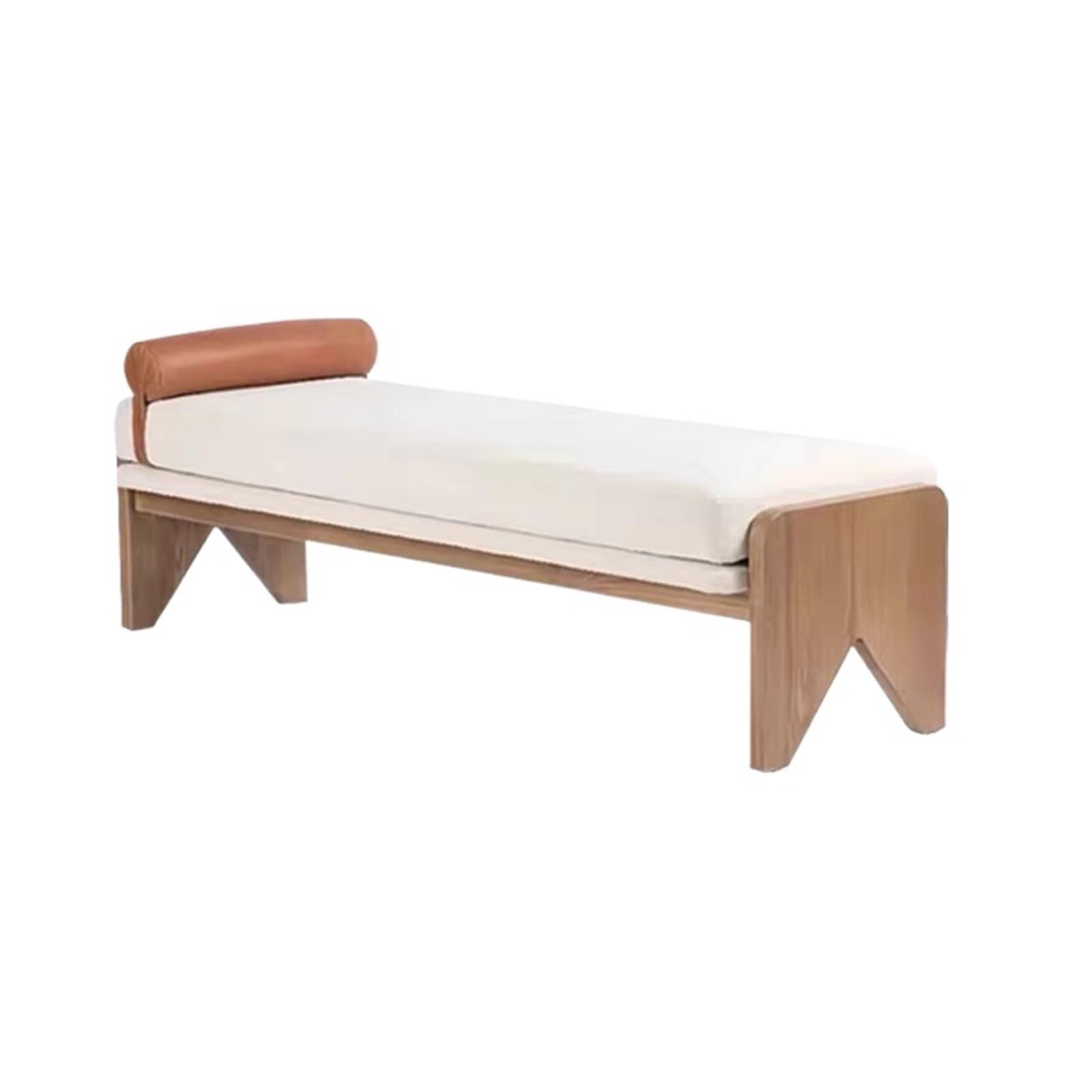 KLGFBDC Wooden Chaise Lounge Sofa Bench for Shoe Changing - Stylish Leather Bed End Furniture (Small) - Perfect for Home Living Room Bedroom Entryway