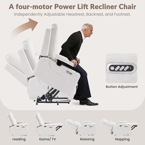 Sillón reclinable plegable beige con asiento de piel sintética miniatura 3