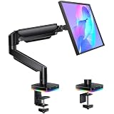 RGB Gas Spring Monitor Arm with USB Hub for 13-32 Inch Monitors