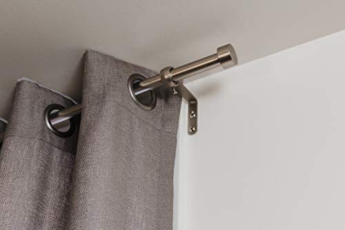 Umbra Cappa, 1-1/4” Adjustable Curtain Rod For Windows – 72 To 144” Drapery Rod, Nickel & 242731-782-Rem Basic Curtain Drapery Holdback For Window, Silver/Nickel 5 X 4.8 X 2.8 Inches #TOP3