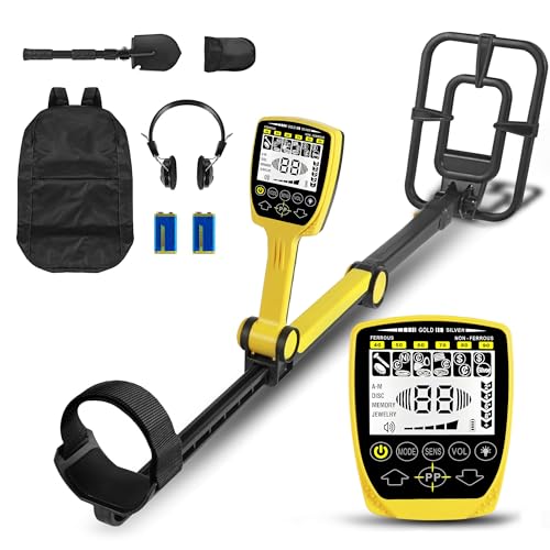 YELLOW JACKET Metal Detector for Adults, Waterproof Gold Detector with