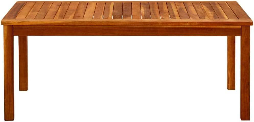 Outdoor Coffee Table, Rectangular Acacia Wood Patio Side Table, Weather Resistant Garden Furniture for Terrace, Balcony and Backyard