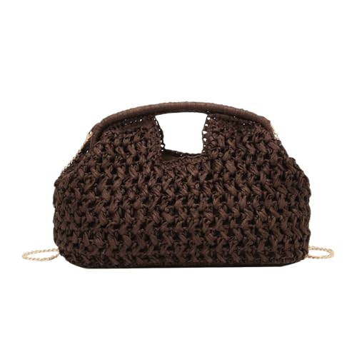 Sac pochette en paille et grand cabas tressé à main pour femme