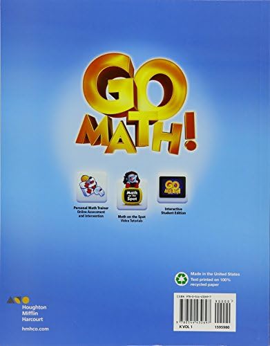 Go Math!, Grade K: Student Edition Set Grade K 2015