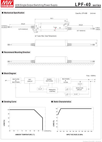 Image of LPF-40-42 | Mean Well LPF Series 40W 42V CC /CV AC LED Driver