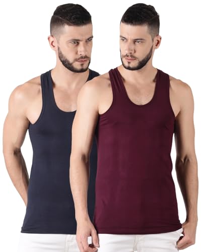 Image of Dollar Lehar Men Combed Cotton Round Neck Vest -Colour May Vary