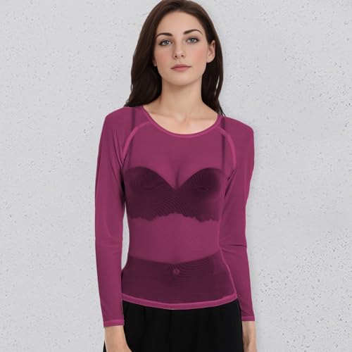 Image of Buauty Sheer Tops for Women,Mesh Fishnet Tops Plus Size,Stylish and Sensational Mesh Blouses for Fashion-Forward Ladies
