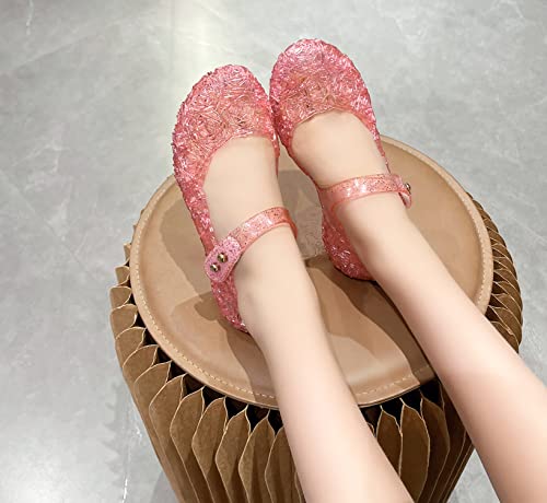 Girls Jelly Shoes, Frozen Inspired Elsa Flats Princess Dress Sandals For Little Kid Size 131, Snow Queen Jellies Mary Jane Birthday Cosplay Costumes #TOP4