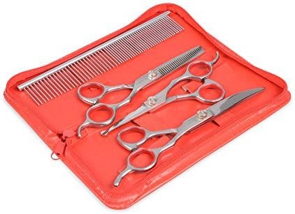 Premium Dog Grooming Scissors (Red)