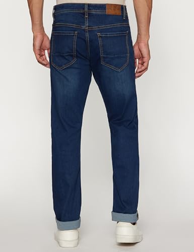 Peter England Men's Classic Tapered Stretchable Twill Mid Rise Jeans Navy Blue, 38 - Image 2 thumbnail