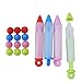 LONLEA 4 lápices de silicona para escribir, para decoración de pasteles, postres, crema de inyección, para escribir en pasteles, crema, galletas, chocolate o pasteles.