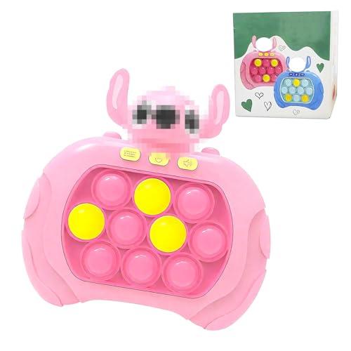 Pop It Elektronisches Spiel,Quick Push Pop-It,Pop-It Pro Light Up Game,Pop It Fidget Spielzeug,Push Pop Game Controller Bubble Puzzle Pop-It Early Development Spiel für Kinder Erwachsene (Rosa)
