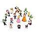 Super Mario and Luigi Action Figures Toy Set of 1-3'' Mario Luigi Yoshi Garage Kit Decorations Toy Head , Hand rotated Toys… (18pcs)