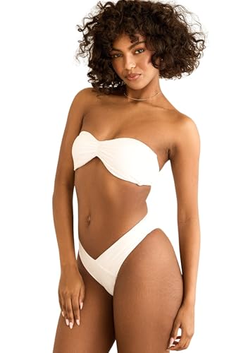 Dippin' Daisy's Hudson Bandeau Bikini Top White2