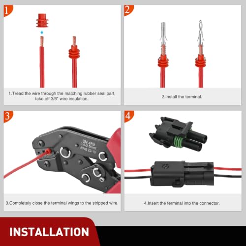 Image of Nilight 298PCS 1 2 3 4 6 Pin Waterproof Automotive Electrical Connector Kit | Quick Connect and Disconnect Male Female Pin 20-16AWG Terminal Wire Connectors for Car Truck Motorcycle Marine Boat - 25 Kits