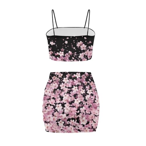 Image of 2025 Sexy Spaghetti Strap Crop Tops and Bodycon Skirt Casual 2 Piece Set S-4XL