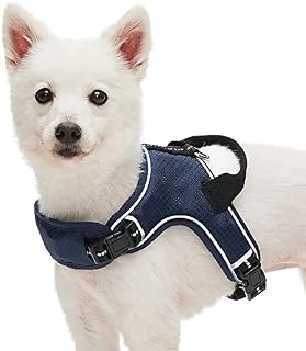 Amazon Brand - Umi Reflective No-pull Dog Harness Vest, Navy Blue, Medium, Adjustable Harnesses for Dogs