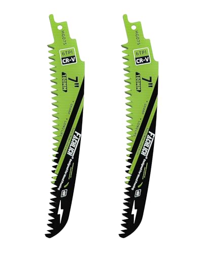 Japanese Teeth Reciprocating Saw Blade 7Inch - Saber Saw Blades Wood Pruning, 2pcs Curved Edge 6TPI for Tree Trimming, Wood/PVC Pipe Cutting, Cr-V Sabre Blades Better Wear Resistance