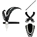 Produktbild ArtiDeco 1920s Flapper Set Damen Verkleidung Party Gatsby Kostüm Accessoires Set inklusive Stirnband Halskette Handschuhe Zigarettenhalter (Set-2)