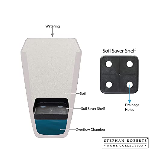 Stephan Roberts Rectangle 22 Inch Tall Planters, Durable And Lightweight Indoor Outdoor Planting Pots W/Soil Saver Shelf Drainage Holes, Pots For Trees, Flowers And Plants, Set Of 2 (Sand) #TOP3