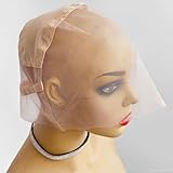 FENJUN HAIR Full Lace Wig Caps for Making Wigs with Adjustable Straps Swiss Transparent Lace Color and Medium Size Glueless Weaving Cap Wig Base for Ventilating or Knotting