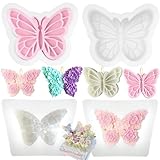 Heogacinlia 4 PCS 3D Flower Butterfly Candle Molds Mini Butterfly Silicone Molds...