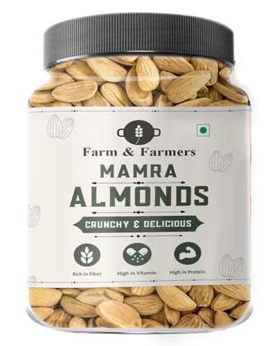 Image of Farm & Farmers Mamra Almonds 250 GM | AA Premium Badam Giri | High In Fiber & Boost Immunity | Whole Natural Badam | Hygienically Packed Healthy Snacks For Adults & Kids.