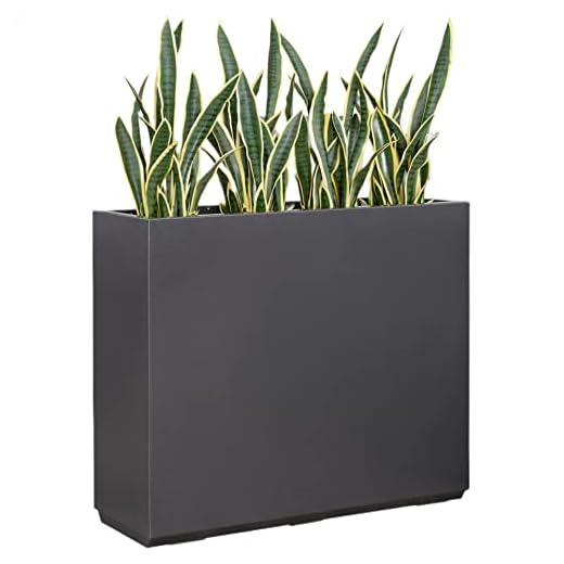 Wallowa Metallic Heavy Planter for Outdoor Plants, 38Lx10Wx30H Inches Tall and Long Metal Divider Planter Box for Outside & Indoor, No Assembly Required (Gray)