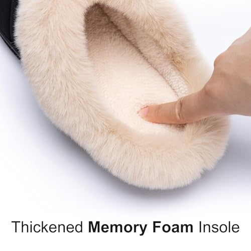 Fuzzy Womens Slippers Memory Foam House Slippers for Women Indoor and Outdoor Cozy House Shoe with Anti-Skid Sole3