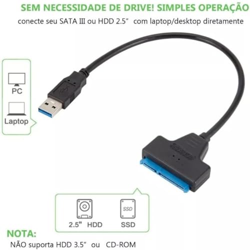 Adaptador Sata Usb 3.0 Ssd Hd Externo Notebook Para Ler Ssd/Hd Disco Rígido EASY IDEA NETWORK