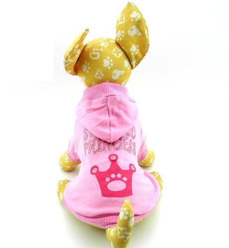 Smalllee_Lucky_Store Pink Hoodie Hooded Christmas T Tee Shirt Small Dog Christmas Clothes Costume - Spoiled Princess Xs #TOP2